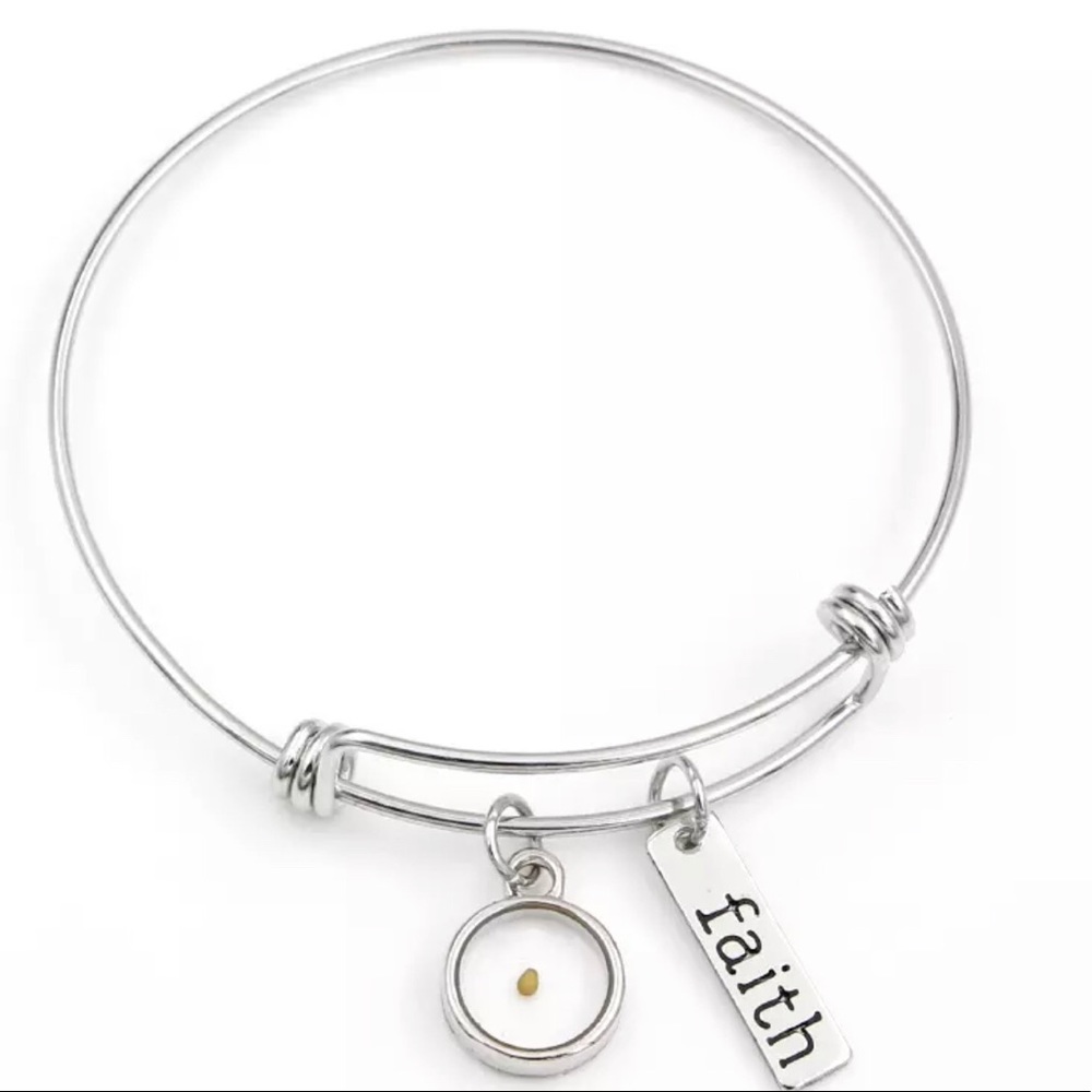 Faith as a mustard seed Bangle Bracelet Christian